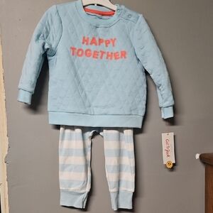 Cat & Jack Light Blue and White Pajama Set